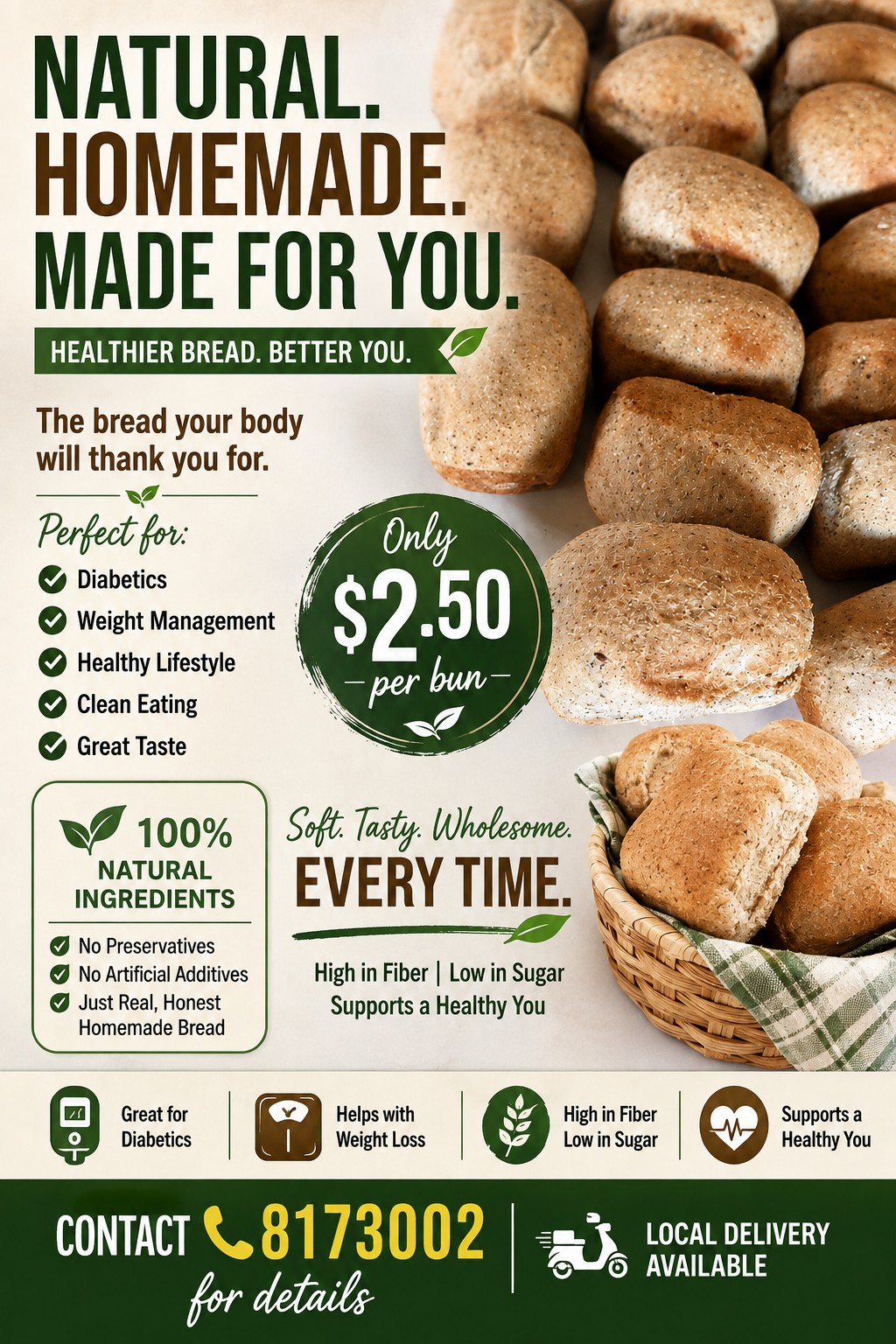 Natural homemade bread